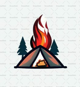 Zelt und Lagerfeuer